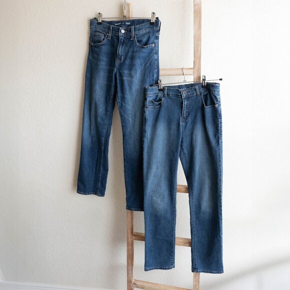 The Children's Place Other - EUC! BUNDLE 2 Pairs Boys Jeans Sz14 Blue Straight Leg Old Navy Childrens Place